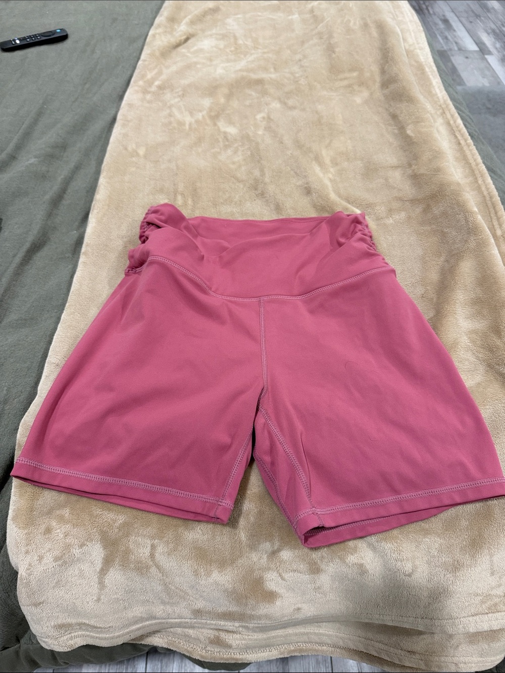 High-Waist Rose Bike Shorts with Wide Comfort Waistband